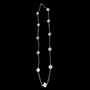 Stunning Cloverleaf CZ Silver 32" Necklace